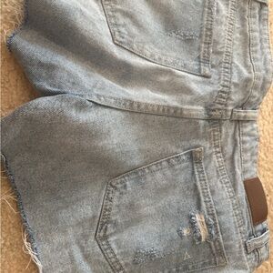 Light Blue Distressed Jean Shorts